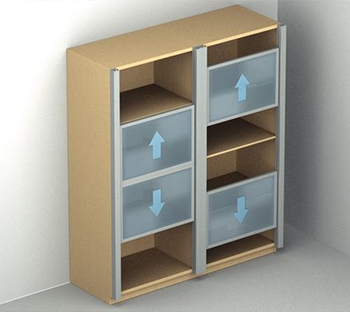 Rrëshqitës Dollapi me Palosje Vertikale